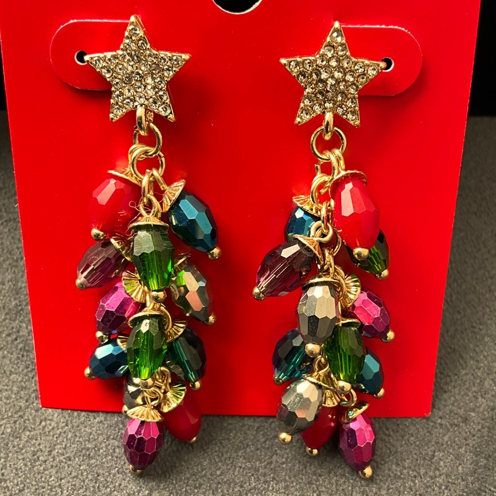 NWT Holiday Lane Multi Colored Lights Earrings